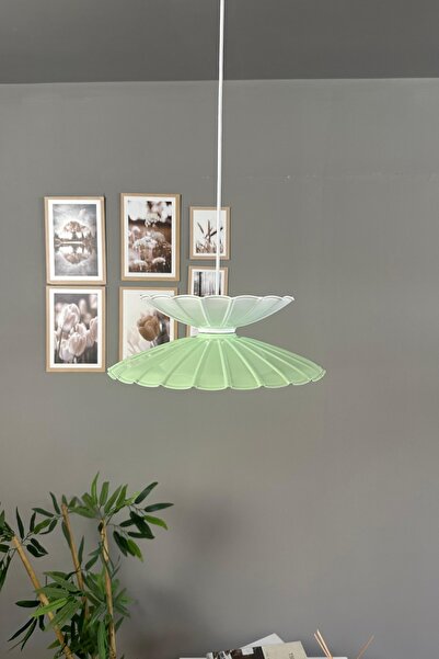 Bamyum Rubby Mint-Beyaz Metal Tekli Avize Mutfak Modern Dekoratif Sarkıt Aydınlatma