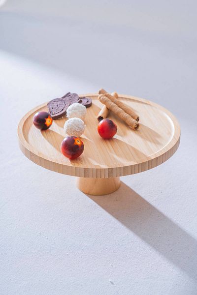 ACAR Bamboo Rotating Presentation Plate - 24 cm