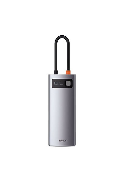 Baseus 5w1 wielofunkcyjny HUB USB-C PD 100W HDMI 4K 3x USB 3.2 szary