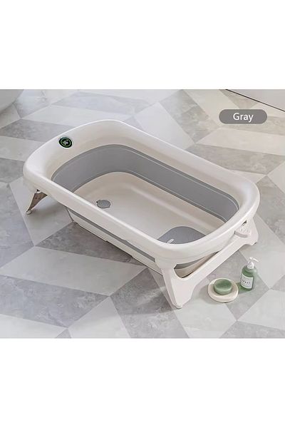 Little Mom Cadita pliabila Little Mom cu termometru electronic incorporat Grey