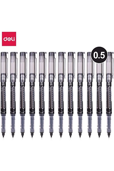 Deli ROLLER PEN .5MM BLACK MATE (1X12)