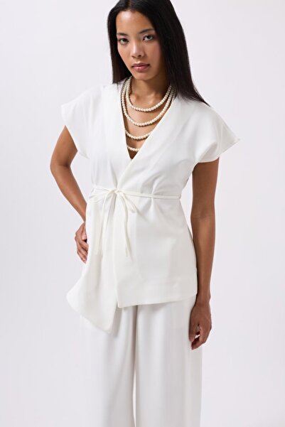 Lady Moss Γιλέκο με λεπτομέρεια με κορδόνια