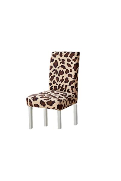 JOJO HOME Set 4 huse pentru scaune, Jojo Home, imprimeu Animal Print, Bej Nuante