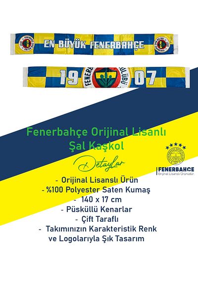 Fenerbahçe Original Licensed Largest Satin Shawl Scarf