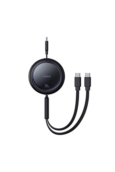 Baseus Cablu retractabil USB-C - 2 x USB-C Seria Bright Mirror 100W 1m - Negru