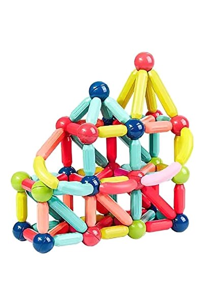 Glow Goods Interactive 3D Magnetic Building Blocks Set for Kids, Educational and Creative, 64 Pieces, Multicolo