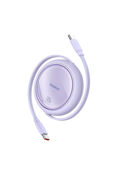Baseus Kabel przewód wysuwany zwijany USB-C 100W Free2Draw Mini 1m fioletowy