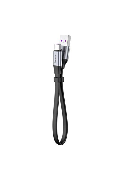 Baseus Cablu plat simplu USB Cablu USB-C 5A 40W Încărcare rapidă 3.0 QC 3.0 23cm Gri