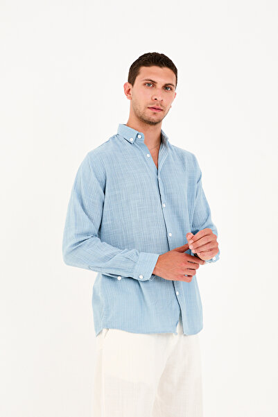 No Way Cămașă pentru bărbați Regular Fit bumbac 100% Biem Linen