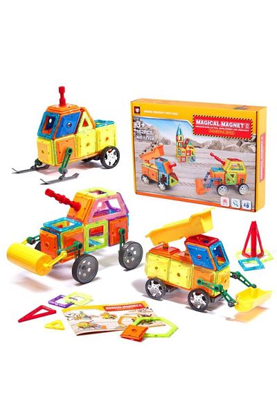 Glow Goods Interactive Magnetic 3D Building Set for Kids, 162 Pieces, Multicolor