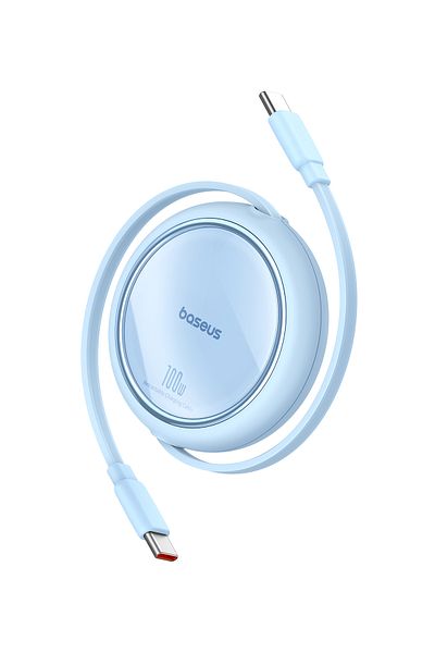 Baseus Kabel przewód wysuwany zwijany USB-C 100W Free2Draw Mini 1m niebieski
