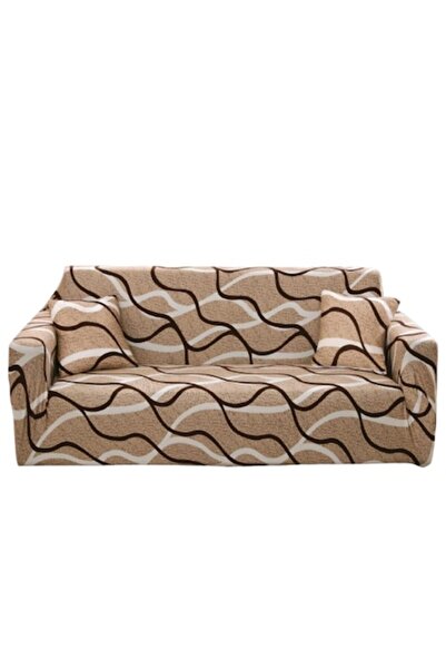 OEM Husă elastică pentru canapea, Comfort, Elastan, Imprimeu Serpuit, L-3 loc...