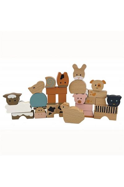 Egmont Toys Animale cubice din lemn, jucării Egmont