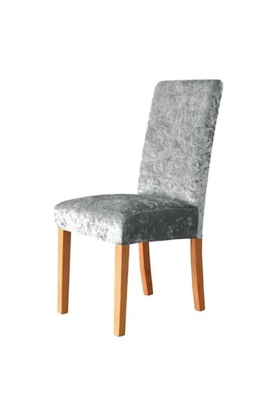 OEM Set 4 Chair Covers, Fine Velvet, Uni Shiny, Light Gray