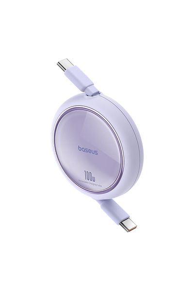 Baseus Kabel przewód wysuwany zwijany USB-C 100W Free2Draw Mini 1m fioletowy