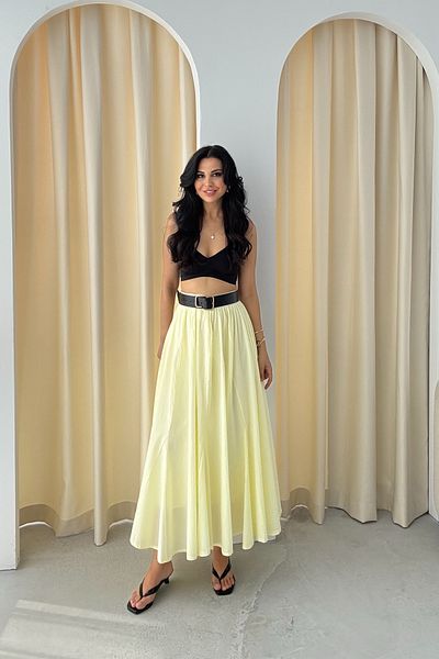 Seda Yalçın Atelier Butter Yellow Pinterest Draped Premium Skirt