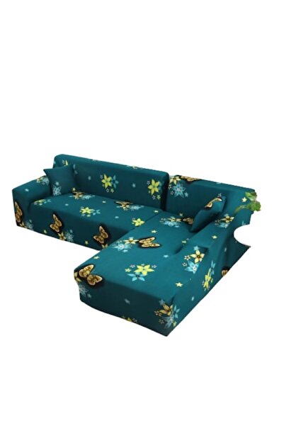 OEM Husă elastică pentru canapea de colț, Comfort, elastan, imprimeu fluturi,...