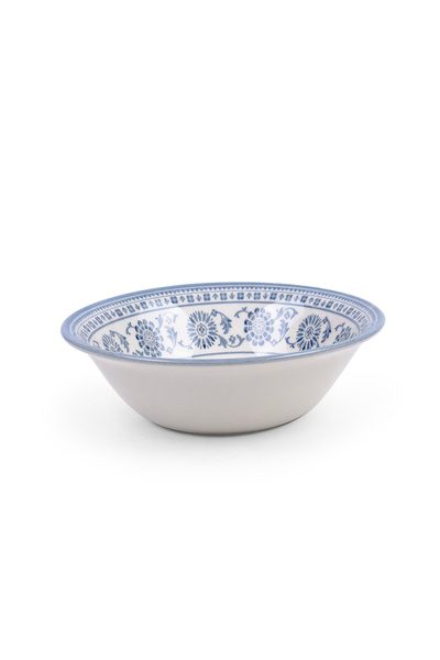 Claytan Plethora 6 inch Porcelain Cereal & Breakfast Bowl (Grey & White, Set Of 6)