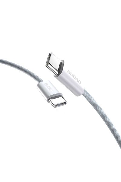 DUDAO Cablu împletit durabil UCB-C PD 60W din fibră de carbon, 1 m, albastru deschis