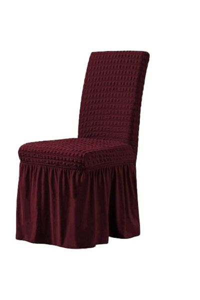 OEM Set 6 huse de scaun, Creponat cu Volanase, Poliester si Licra, Bordo