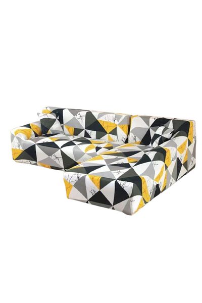 OEM Husă elastică pentru canapea de colț, Comfort, elastan, 145x185cm/185x230cm, model marmorat, multicoloră
