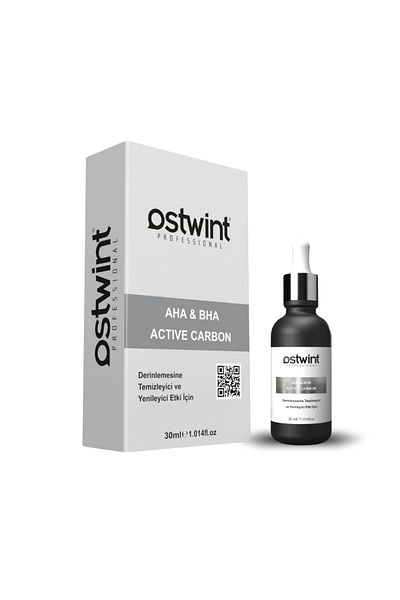 Ostwint Facial Serum With Aha Bha And Charcoal Against Acne, Dead Cells, Aging And Sun Damage - 30ml