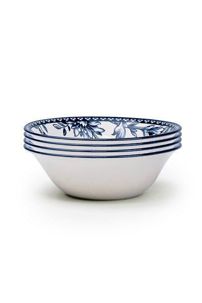 Claytan Rhapsody Collection 6 inch Dark Blue Ceramic Cereal Bowl (Set of 4)