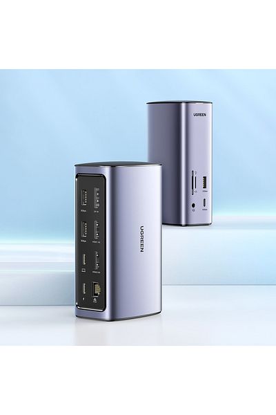 Ugreen 12w1 Wielofunkcyjna stacja dokująca adapter HUB CM555 - szara