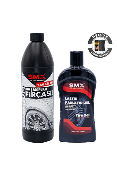 SMX Premium %60 Cilalı Fırçasız Oto Şampuanı 750 ml + +Jel Lastik Parlatıcı 5...