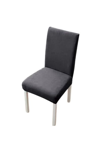 OEM Set 4 huse pentru scaune, Uni, Poliester cu Elastan, Gri Inchis