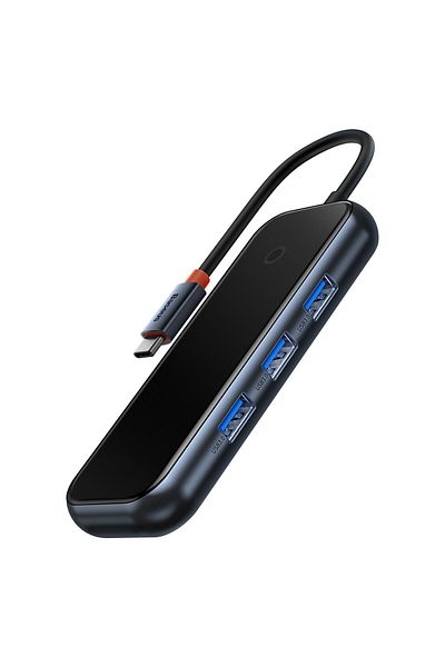 Baseus AcmeJoy HUB 4-portowy USB-C 3xUSB 3.0 ciemnoszary