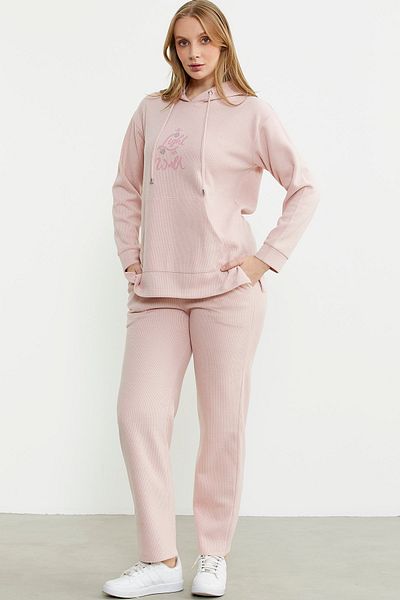 Sementa Σετ αθλητική φόρμα Oversize με κουκούλα - Ροζ