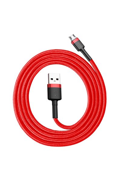 Baseus Wytrzymały elastyczny kabel przewód USB microUSB QC3.0 2.4A 1M czerwony