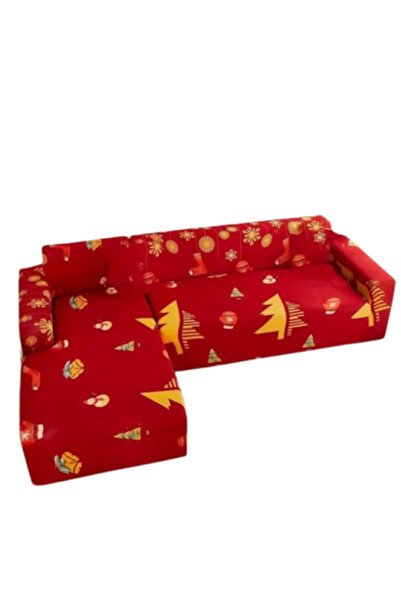 JOJO HOME Husă elastică pentru canapea Jojo Home, festiv de Crăciun, 140x180c...