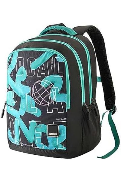 American Tourister Polyester Zip Closure Unisex Backpack - Quad 2.0 - Black