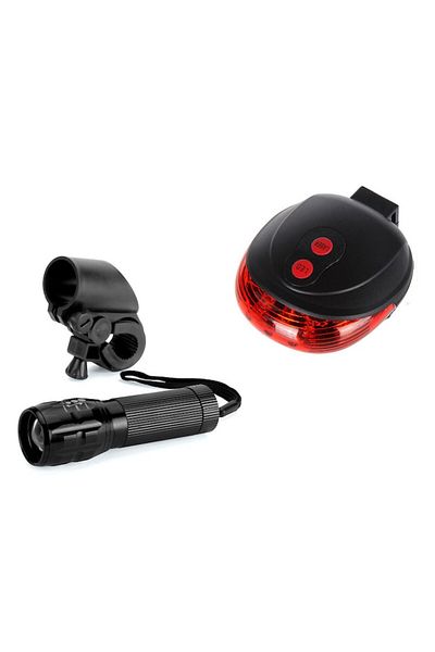 Carsons Far zoom & stop laser 5 LED, set lumini, 3 moduri iluminare, negru