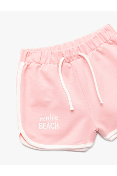 Koton Cotton Tie Waist Printed Shorts