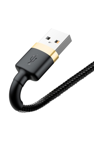 Baseus Wytrzymały elastyczny kabel przewód USB Iphone Lightning QC3.0 1.5A 2M czarno-złoty