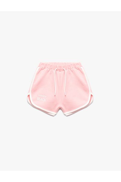 Koton Cotton Tie Waist Printed Shorts