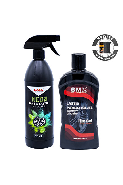 SMX Neon Jant & Lastik Temizleyici 750 Ml + Jel Lastik Parlatıcı 500 Ml + Sün...