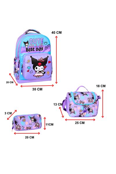 Lifonbag Set ghiozdan unisex pentru copii, cutie de prânz și suport pentru stilou