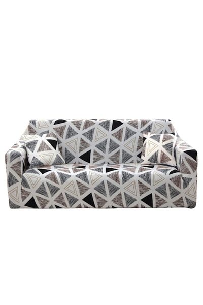 OEM Husa elastica pentru canapea, Comfort, Elastan, Imprimeu Forme Geometrice, L-3 locuri, 185x230cm, Mu