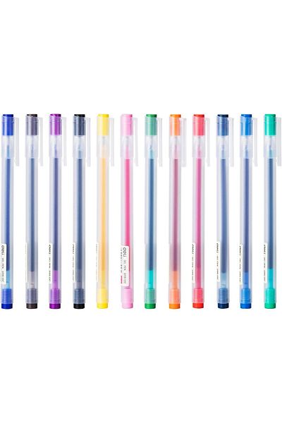 Deli Gel Pen 12 Color Bullet Tip 0.5 mm (EG119-12C)