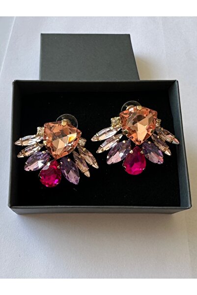 Amor Center Special Design Gold Color Big Stone Flower Pattern Colorful Party...