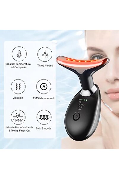 OEM Dispozitiv multifuncțional pentru îngrijirea pielii cu LED și microcurenți EMS, design elegant, negru