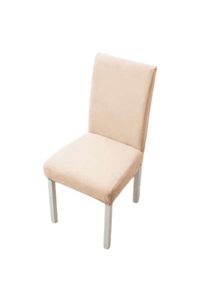 OEM Set 4 huse pentru scaune, Uni, Poliester cu Elastan, Alb Unt