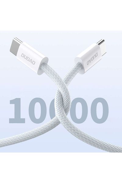 DUDAO Cablu împletit durabil UCB-C PD 60W din fibră de carbon, 1 m, albastru deschis