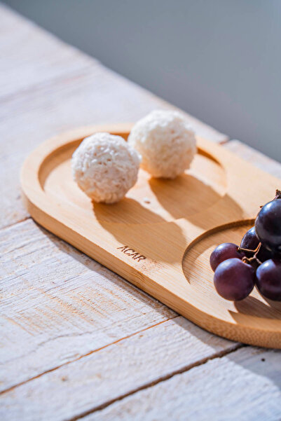 ACAR Bamboo Two Compartment Presentation Bowl - 19.5 cm