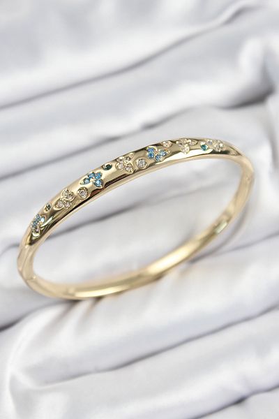 BESKAR Brass Zircon Stone Butterfly Model Gold Color Women's Handcuffs