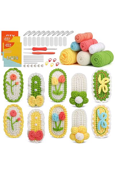 COOYA Crochet Kit With Tools,Crafts For Adults,DIY Knitting Supplies Complete Kit,Gift For Beginner 10pack